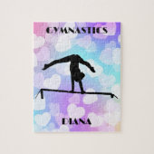 Pastel Hearts GYMNASTICS PUZZLE Personalisiert (Vertikal)