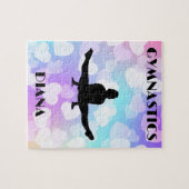 Pastel Hearts GYMNASTICS PUZZLE Personalisiert (Horizontal)