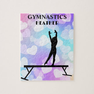 Pastel Hearts GYMNASTICS PUZZLE Personalisiert