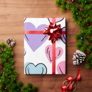 Pastel Hearts Liebe Geschenkpapier