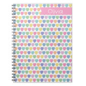 Pastel Hearts Monogramed Valentine Notebook Notizblock (Vorderseite)