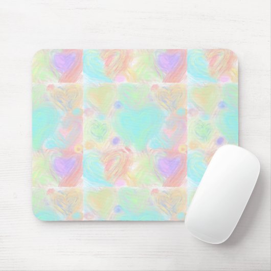 Pastel Hearts Mousepad (Mit Mouse)