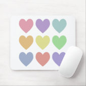Pastel Hearts Mousepad (Mit Mouse)