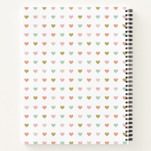 Pastel Hearts Muster Custom Baby Foto Notizblock (Rückseite)