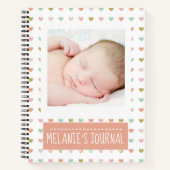 Pastel Hearts Muster Custom Baby Foto Notizblock (Vorderseite)