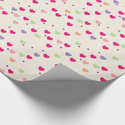 Pastel Hearts Muster Geschenkpapier (Ecke)