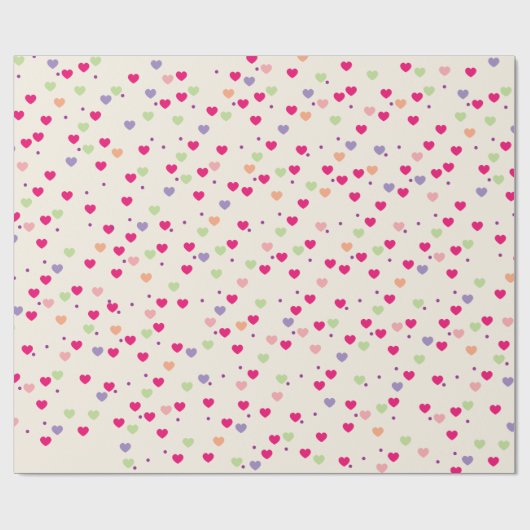 Pastel Hearts Muster Geschenkpapier (Flach)