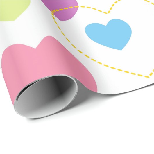 Pastel Hearts Packpapier (Rolleneckpunkt)