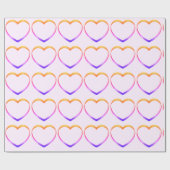 Pastel Hearts Pink Wrapping Paper Geschenkpapier (Flach)