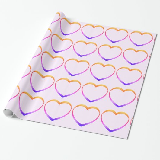 Pastel Hearts Pink Wrapping Paper Geschenkpapier (Ungerollt)