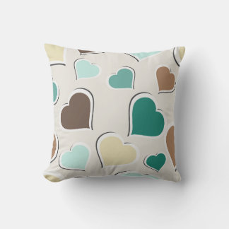 Pastel Hearts Reversible Decorative Kissen