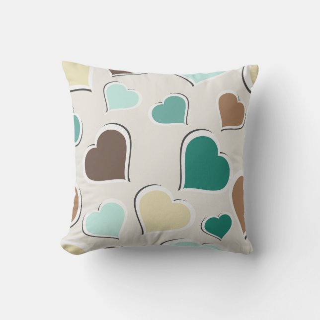 Pastel Hearts Reversible Decorative Kissen (Vorderseite)