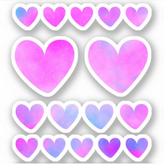 Pastel Hearts Sticker Pack (Vorderseite)