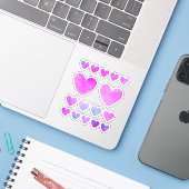 Pastel Hearts Sticker Pack (Laptop mit iPhone)