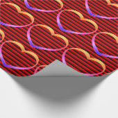 Pastel Hearts Stripe Wrapping Paper Geschenkpapier (Ecke)