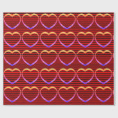 Pastel Hearts Stripe Wrapping Paper Geschenkpapier (Flach)