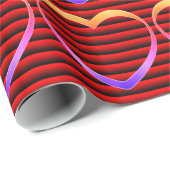 Pastel Hearts Stripe Wrapping Paper Geschenkpapier (Rolleneckpunkt)