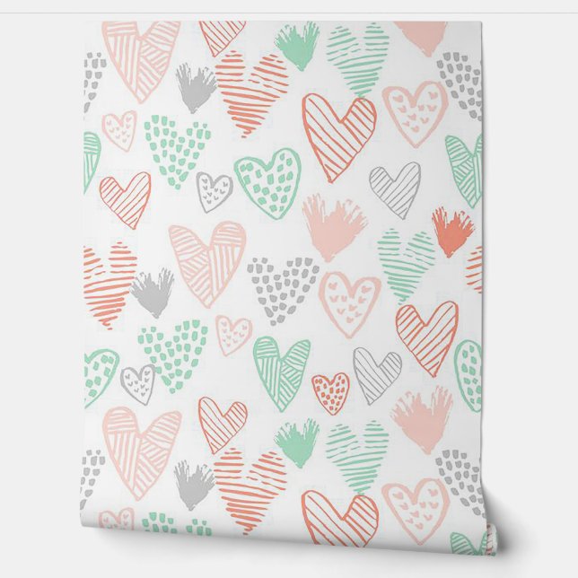 Pastel Hearts Tapete (Abrollen)