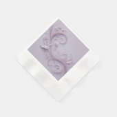 Pastel Heliotrope Shade Floral Motif Design Serviette (Ecke)