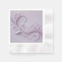 Pastel Heliotrope Shade Floral Motif Design Serviette