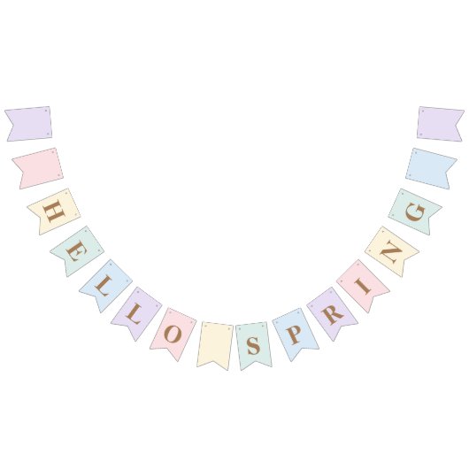 Pastel Hello Spring Wimpelkette (Alle)
