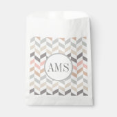 Pastel Herringbone Monogramm Geschenktütchen (Vorderseite)