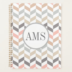 Pastel Herringbone Monogramm Planer