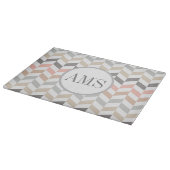 Pastel Herringbone Monogramm Schneidebrett (Ecke)