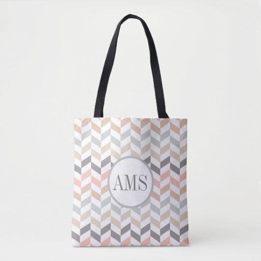 Pastel Herringbone Monogramm Tasche (Vorderseite)