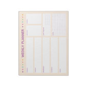 Pastel-Herz-Wochenplaner-Notizblock Notizblock (Rotiert)