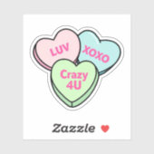 Pastel-herzförmige Gesänge mit Lieben Aufkleber (Blatt)