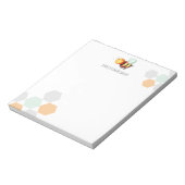 Pastel Hexagons und Honey Bee Personalisiert Notizblock (Rotiert)