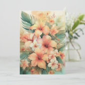 Pastel Hibiskus Feiertagskarte (Stehend Vorderseite)