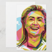 Pastel Hillary Clinton Briefpapier (Vorne/Hinten)
