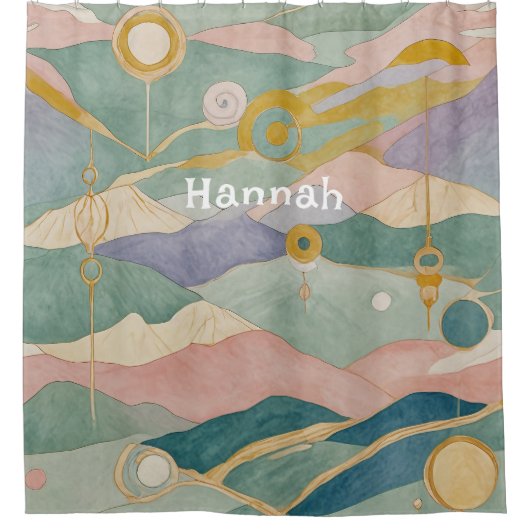 Pastel Hills Dreamscape Duschvorhang (Vorderseite)
