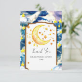 Pastel Himmlisch Celestial Baby Dusche Dankeskarte (Stehend Vorderseite)