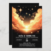 Pastel Himmlisch Celestial Digital Geburtstag Einladung (Vorne/Hinten)