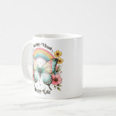 Pastel Hippie "Happy Mind Happy Life" Kaffeetasse (Vorderseite Links)