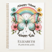 Pastel Hippie "Happy Mind Happy Life" Planer (Vorderseite)