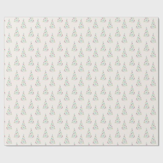 Pastel Holiday Christmas Tree Gift Wrap Geschenkpapier (Flach)