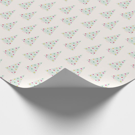 Pastel Holiday Christmas Tree Gift Wrap Geschenkpapier (Ecke)