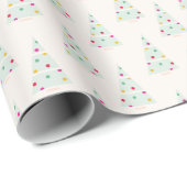 Pastel Holiday Christmas Tree Gift Wrap Geschenkpapier (Rolleneckpunkt)