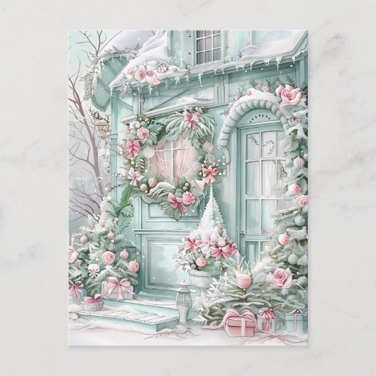 Pastel Holiday Postcard Postkarte (Vorderseite)