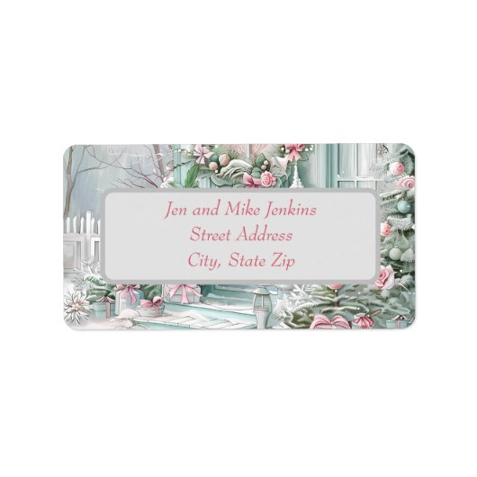 Pastel Holiday Rücksendeadressen-Aufklebers Adressaufkleber (Vorne)