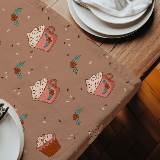 Pastel Holiday Runner Groovy 70s Christmas Gift Großer Tischläufer