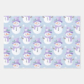 Pastel Holiday Snowman Ergänzendes Set von 3 Niedl Geschenkpapier Set (Vorderseite)