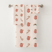 Pastel Holiday Towels Groovy 70s Bathroom Joy Badhandtuch Set (Insitu)