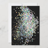 PASTEL HOLOGRAPHIC DOUBLE BLACK PINK GOLD GEBURTST EINLADUNG (Rückseite)