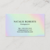 Pastel Holographic Elegante Fotografie Visitenkarte (Rückseite)