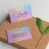 Pastel Holographic Elegante Script Clothing Store Treuekarte